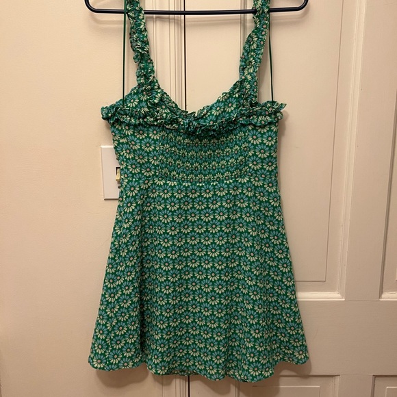 Zara Dresses Zara Green Floral Mini Dress Poshmark